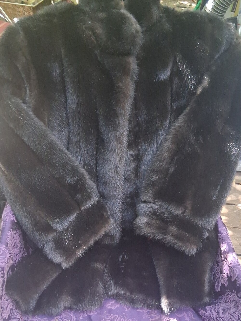 Vintage Betmar Black Faux Fur Coat